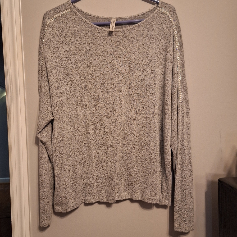 PerSeption Concept Gray Long Sleeve Sweater